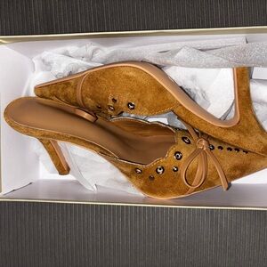 Tan Suede Kitten Heels